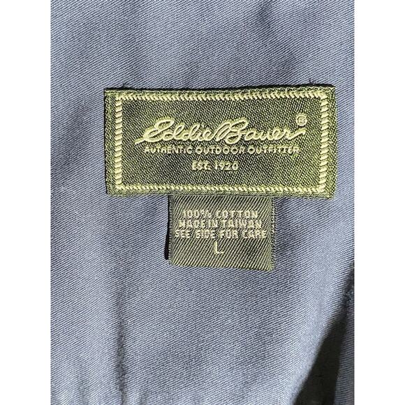 Eddie Bauer Shirt Men's Large Black Button Up Long Sleeve Cotton - Picture 7 of 7